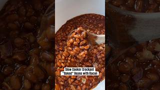 Slow Cooker Crockpot Baked Beans with Bacon [upl. by Alliuqet]