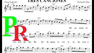 Tres Canciones Partitura Melodía y Acordes Ritmos Organeta Ricamúsica [upl. by Ines]