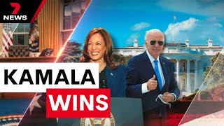 Presidential candidate Kamala Harris overtakes Donald Trump in polls  7NEWS [upl. by Wainwright]