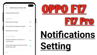 OPPO F17 F17 Pro Notifications Setting [upl. by Seugram]