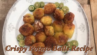 crispy potato balls recipe fried potato balls quick amp easy snack recipe [upl. by Skolnik686]