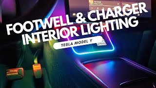 Easy DIY Ambient Lighting for Tesla Model Y – Footwell amp Phone Charger [upl. by Orella713]