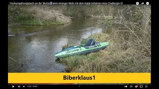 Fischumgehungsbach an der Wertach vom Wehr Inningen mit dem Kajak befahren Intex Challenger k1 [upl. by Ttennaj]