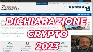 DICHIARAZIONE CRIPTOVALUTE QUADRO RW 2023 sul sito dell Agenzia delle Entrate cripto [upl. by Eiluj]