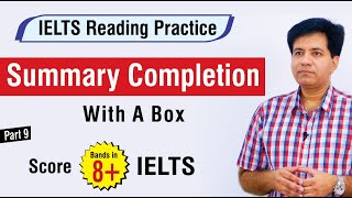 Academic IELTS Reading  Summary Completion With A BOX  By Asad Yaqub [upl. by Convery]