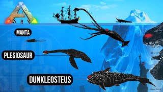 BIGGEST Ark Survival Sea Monsters  Size Comparison [upl. by Nivar]