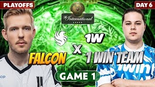 فالکون  وان وین گیم اول 🔥 Ti 13 Playoffs Falcons vs 1win Team  Game 1 [upl. by Thanos13]