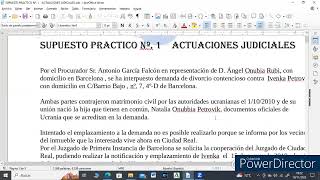 CASO PRACTICO ACTUACIONES JUDICIAES [upl. by Zigrang]