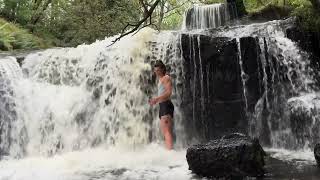 Cold Water Dip BlaenYGlyn Waterfalls [upl. by Desireah]