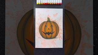 Stained Art with Orange 🎃✨🎨  Pumpkin with Realism Technique ✍️ halloween art drawing [upl. by Leziar]