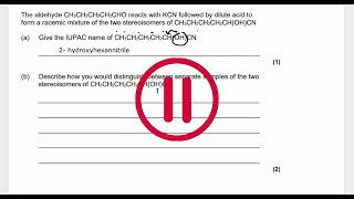 ALevel Chemistry Optical Isomerism question pack [upl. by Anen60]