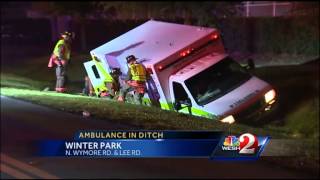 Ambulance crashes into ditch patient not hurt [upl. by Irec]