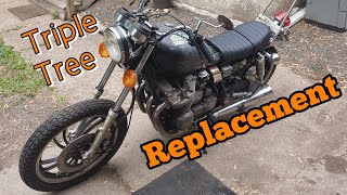 Yamaha xj650 Maxim triple tree replacement [upl. by Lynad]