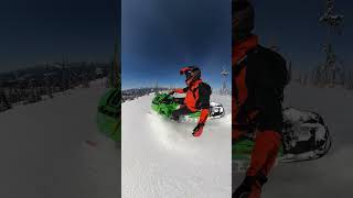 Riding a snowmobile with one hand snowmobile snowmobiling [upl. by Shah512]