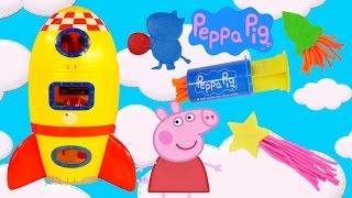 Peppa Pig Space Rocket Dough Astronaut Play Doh Peppa Pig Spaceship Toy Episodes [upl. by Pebrook]