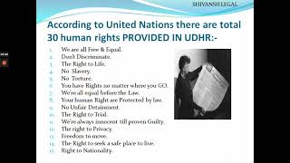 HUMAN RIGHTS PART2  UN CHARTER1945  UDHR1948  COVENANTS1966  NHRC [upl. by Garold]