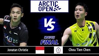 Jonatan Christie vs Chou Tien Chen  Arctic Open 2024 Badminton  F [upl. by Nollahs]