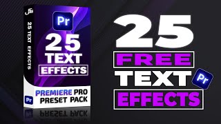 FREE TEXT Preset Pack 25 Text Effects  Premiere Pro 2024 [upl. by Schweiker139]