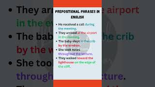 Prepositional Phrases In English prepositions [upl. by Nalek]