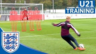 Kane Pritchard Baker amp Eric Dier England U21 Freekick Practice  Inside Training [upl. by Zosema]