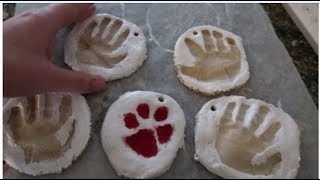 EASY DIY KEEPSAKE ORNAMENTS  SALT DOUGH ORNAMENT RECIPE [upl. by Sueddaht]