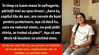 În timp ce luam masa în sufragerie părinții mei au spus brusc „Sora ta copilul tău de aur [upl. by Ellenrahs]