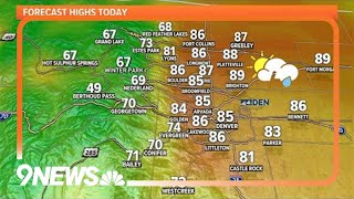 Denver weather Slightly cooler Tuesday ahead [upl. by Nwadahs684]