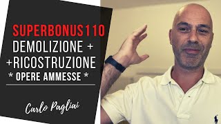 SuperBonus 110 Demolizione  Ricostruzione  opere ammesse [upl. by Symer]