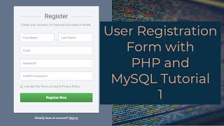 User Registration Form with PHP and MySQL Tutorial 1  Creating a Registration Form [upl. by Amr]