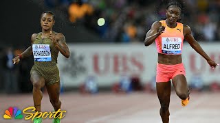 SHACARRIS REVENGE Richardson speeds past Julien Alfred for Zurich 100m crown  NBC Sports [upl. by Smaoht]