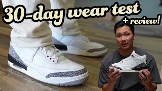 JORDAN 3 quotWHITE CEMENT REIMAGINEDquot 30DAY WEAR TEST amp REVIEW [upl. by Yromem]