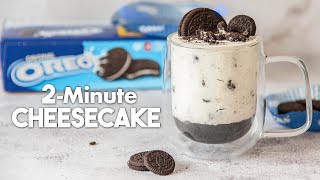 2Minute Oreo CHEESECAKE in a Mug 💙  Easy NoBake Recipes [upl. by Ronacin]