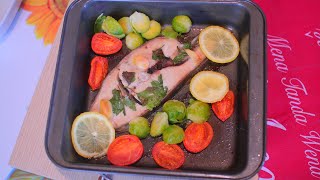 TRANCIO DI SALMONE AL FORNO CON POMODORINI [upl. by Aiasi]