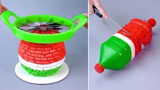 Yummy Watermelon Cake Tutorials 🍉 Easy Dessert Recipes  Delicious Cake Decorating Hacks [upl. by Addy]