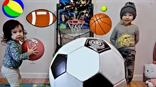 Learn Different Sport Ball Names for Children  Toddlers Learning and Playing with Sports Toys [upl. by Akirderf]