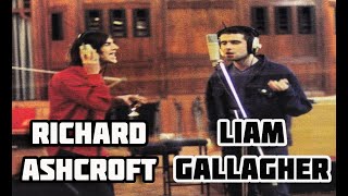 Liam Gallagher amp Richard Ashcroft in a studio  1995  1997 [upl. by Eisse]