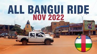 Bangui streets from Market PK5 to Hotel Oubangui  Проезжаем весь Банги по прямой  проспект Боганды [upl. by Inoliel]