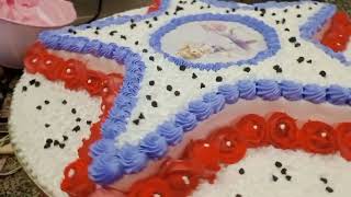 star cake cutting star cake decoration star cake new design 🌟 [upl. by Stutzman]