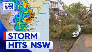 Sydney hit by wall of rain as thunderstorms smash NSW  9 News Australia [upl. by Ilaw]