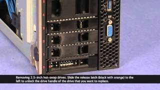 IBM System x3850 X6 removing the 25 inch hot swap drives [upl. by Aryc308]