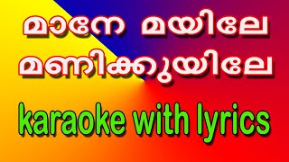 Mane mayile manikkuyile karaoke with lyrics [upl. by Morrie]