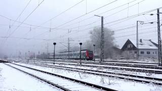 Zwei Werbe SBahnen im Nebel in Holzkirchen  Bayern [upl. by Olpe721]