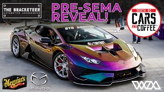 EXCLUSIVE PRESEMA REVEAL  2JZ LAMBO  INSANE KEYVANY F8  South OC Cars and Coffee [upl. by Olegnad]