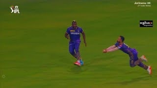 Watch  Ramandeep Singh Takes A Blinder Catch Running Backwards  Ramandeep Singh Catch Today vs LSG [upl. by Arimihc515]