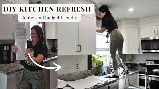 Small kitchen refresh Diy budget friendly amp renter friendly home update [upl. by Hogue]