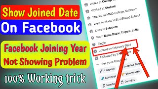 How to show Facebook join date show  Facebook joining date  Facebook join date options not show [upl. by Nelleoj607]