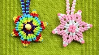 How to Make a Macrame Star Flower  Tutorial [upl. by Nnaeirelav]