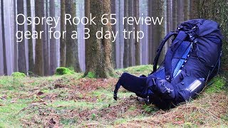 Osprey Rook 65 review packed for a 3 day bushcraft trip [upl. by Ahsinrat]