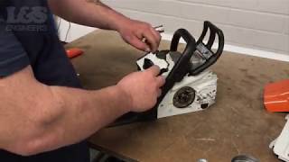 How to Change the Recoil Assembly on a Stihl MS180 Chainsaw  LampS Engineers [upl. by Terencio641]