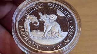 2024  African Wildlife Elephants 1 oz Silver 9999 [upl. by Irafat]